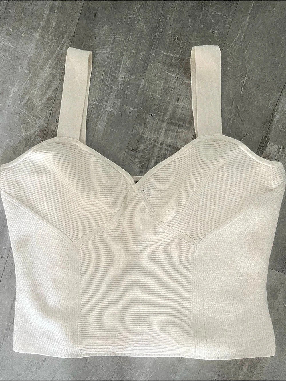 Express Bustier Crop Top in ivory Size Large Like NWOT